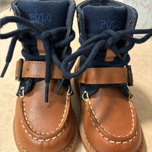 Polo by Ralph Lauren Kids Tan and Navy Boots